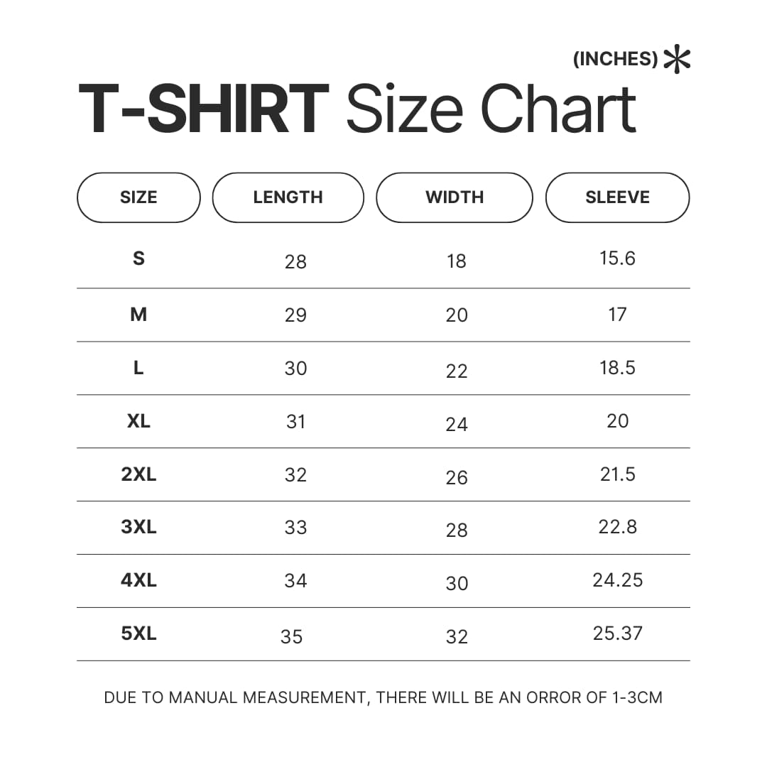 T shirt Size Chart - English Bulldog Gifts UK