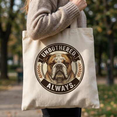 English Bulldog Mum Retro Design Tote Bag