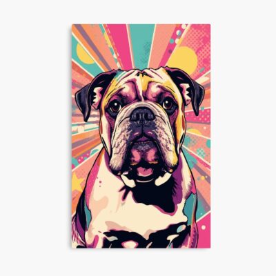 English Bulldog Vintage Illustration Poster