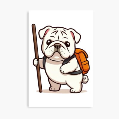 English Bulldog Aesthetic Illustration Poster