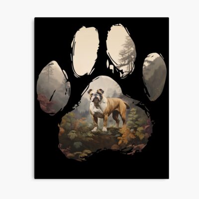 English Bulldog Retro Design Poster