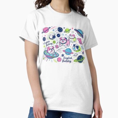 English Bulldog Aesthetic Illustration T-shirt
