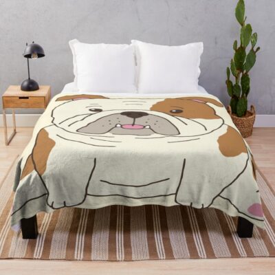 English Bulldog Modern Artwork Throw Blanket