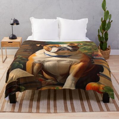 English Bulldog Modern Design Throw Blanket