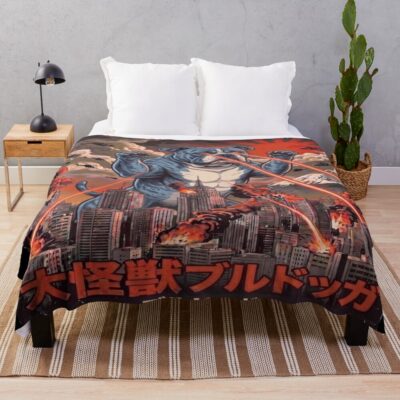 English Bulldog Iconic Illustration Throw Blanket