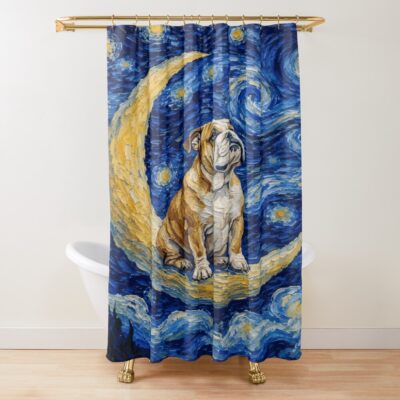 English Bulldog Vintage Artwork Shower Curtain