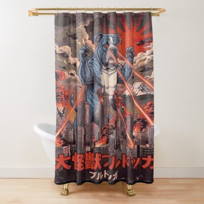 English Bulldog Iconic Illustration Shower Curtain