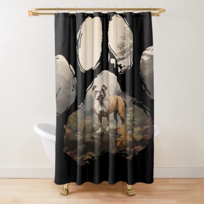 English Bulldog Retro Design Shower Curtain