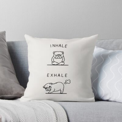 English Bulldog Modern Illustration Throw Pillow