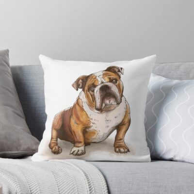 English Bulldog Legacy Design Throw Pillow