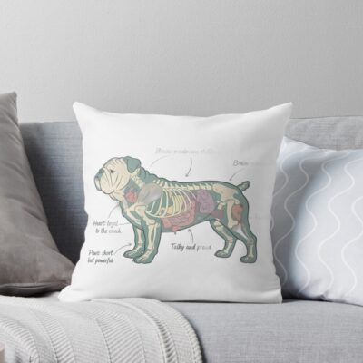 English Bulldog Vintage Design Throw Pillow